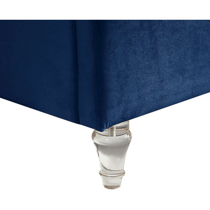 Kira Navy Velvet King Bed