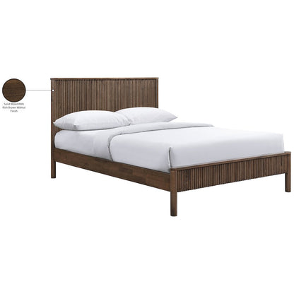 Kivo Walnut Solid Wood King Bed