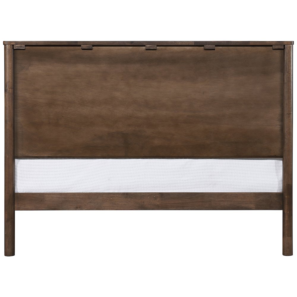Kivo Walnut Solid Wood King Bed