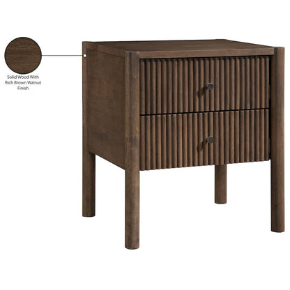 Kivo Walnut Solid Wood Nightstand