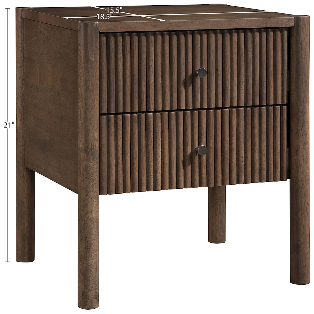 Kivo Walnut Solid Wood Nightstand
