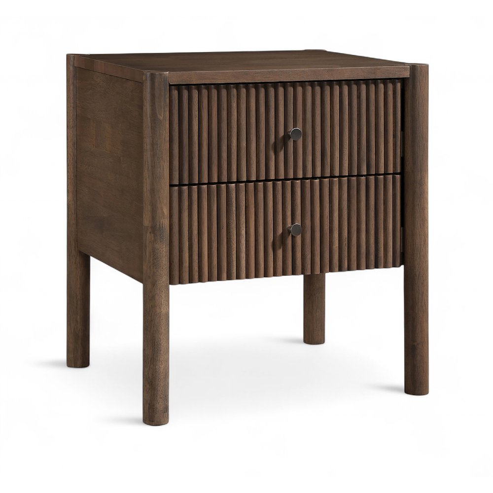 Kivo Walnut Solid Wood Nightstand