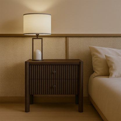 Kivo Walnut Solid Wood Nightstand