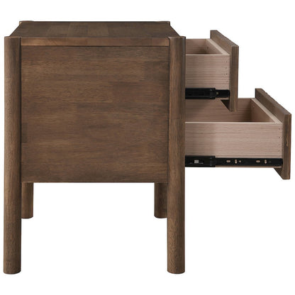 Kivo Walnut Solid Wood Nightstand