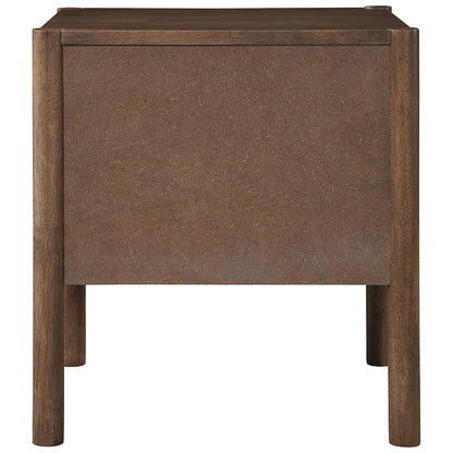 Kivo Walnut Solid Wood Nightstand