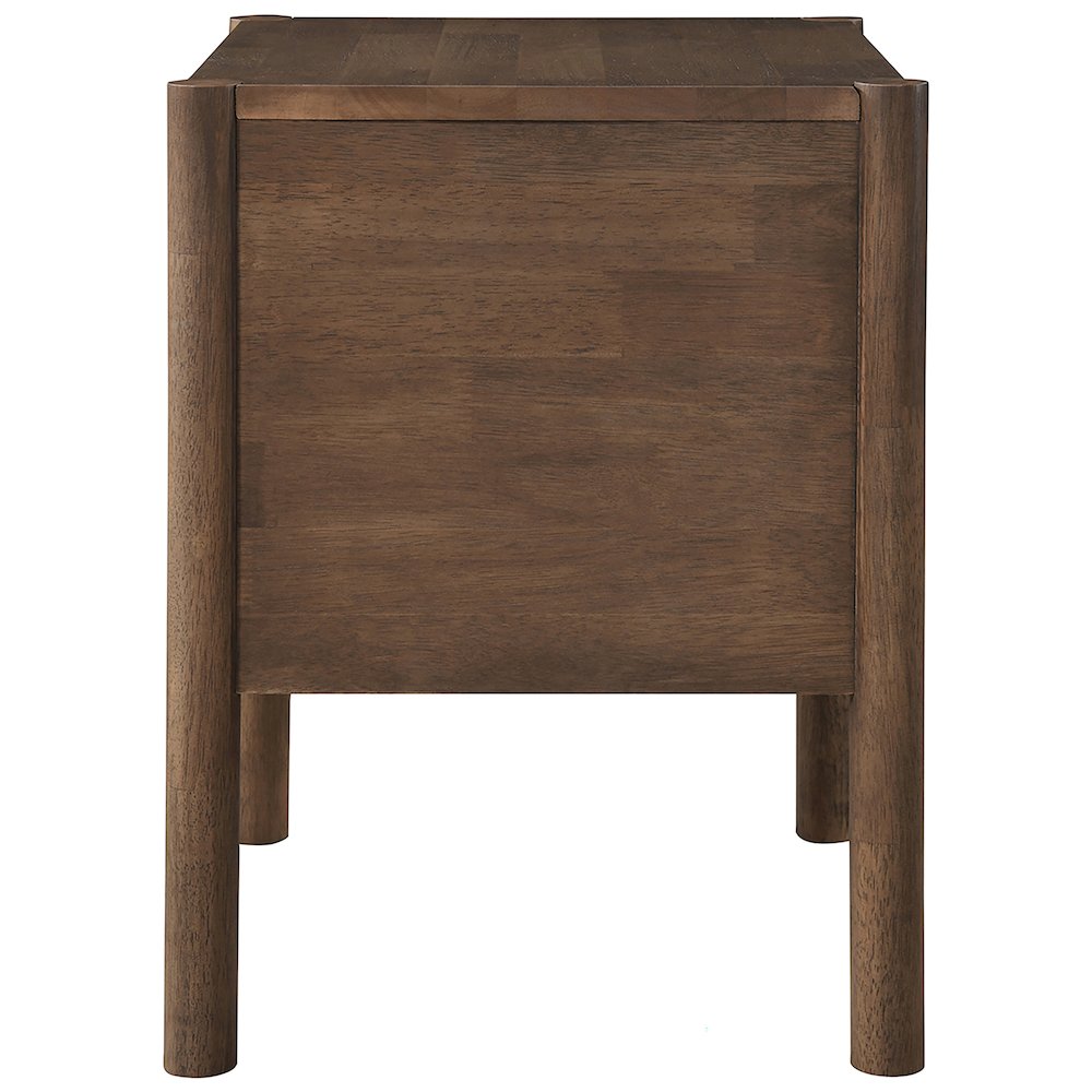 Kivo Walnut Solid Wood Nightstand