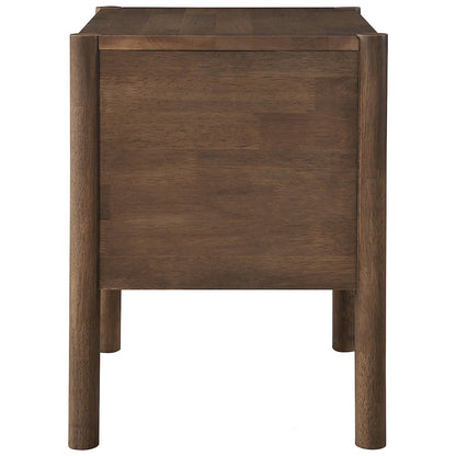 Kivo Walnut Solid Wood Nightstand