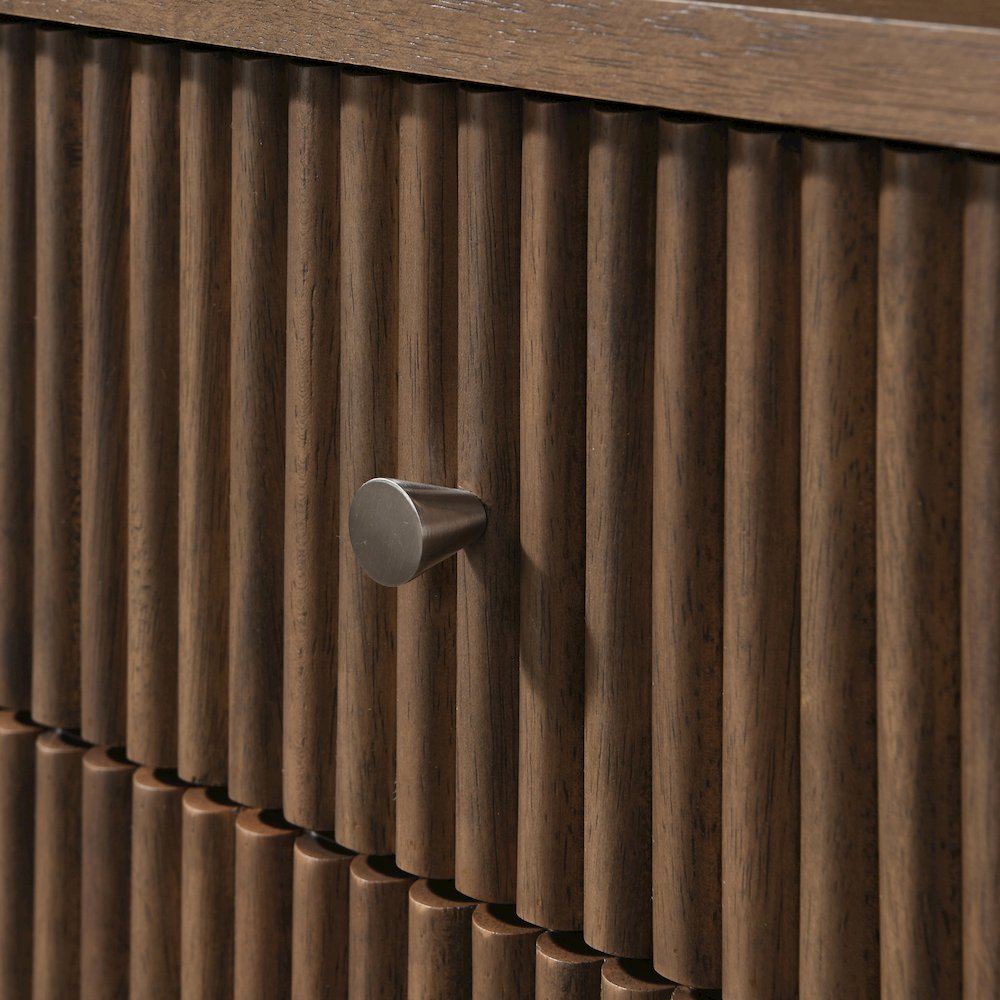 Kivo Walnut Solid Wood Nightstand