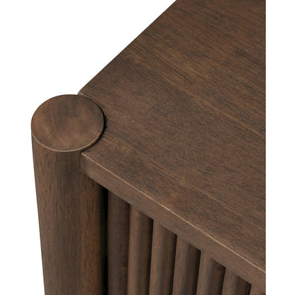 Kivo Walnut Solid Wood Nightstand