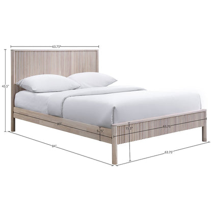 Kivo Walnut Solid Wood Queen Bed