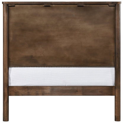 Kivo Walnut Solid Wood Twin Bed