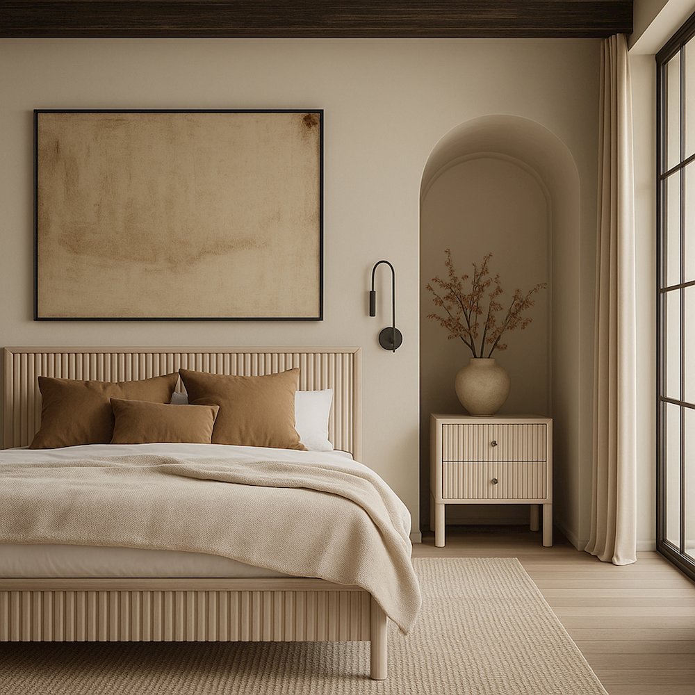 Kivo Natural Solid Wood King Bed
