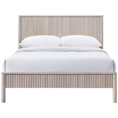 Kivo Natural Solid Wood King Bed