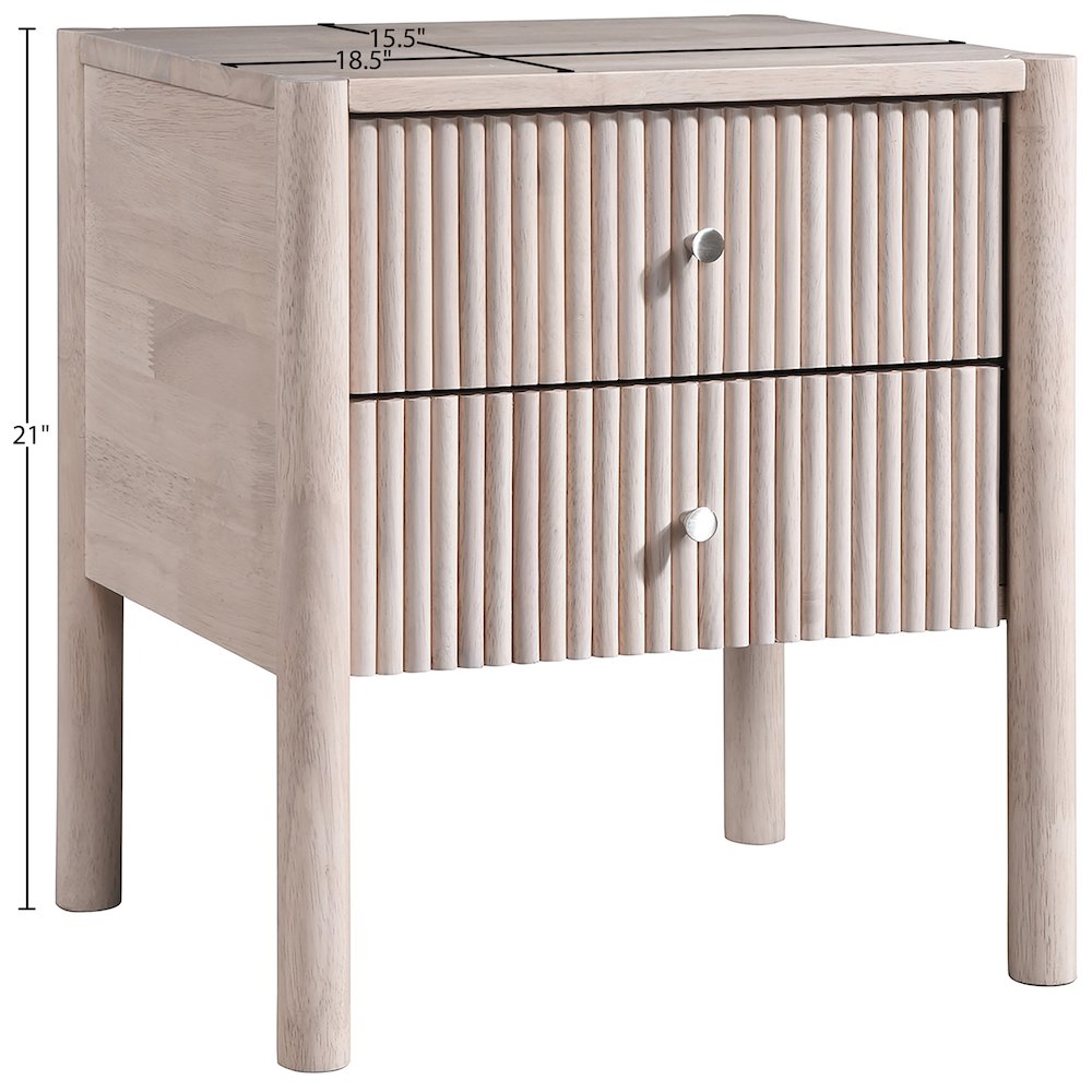 Kivo Natural Solid Wood Nightstand