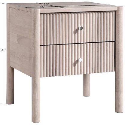 Kivo Natural Solid Wood Nightstand