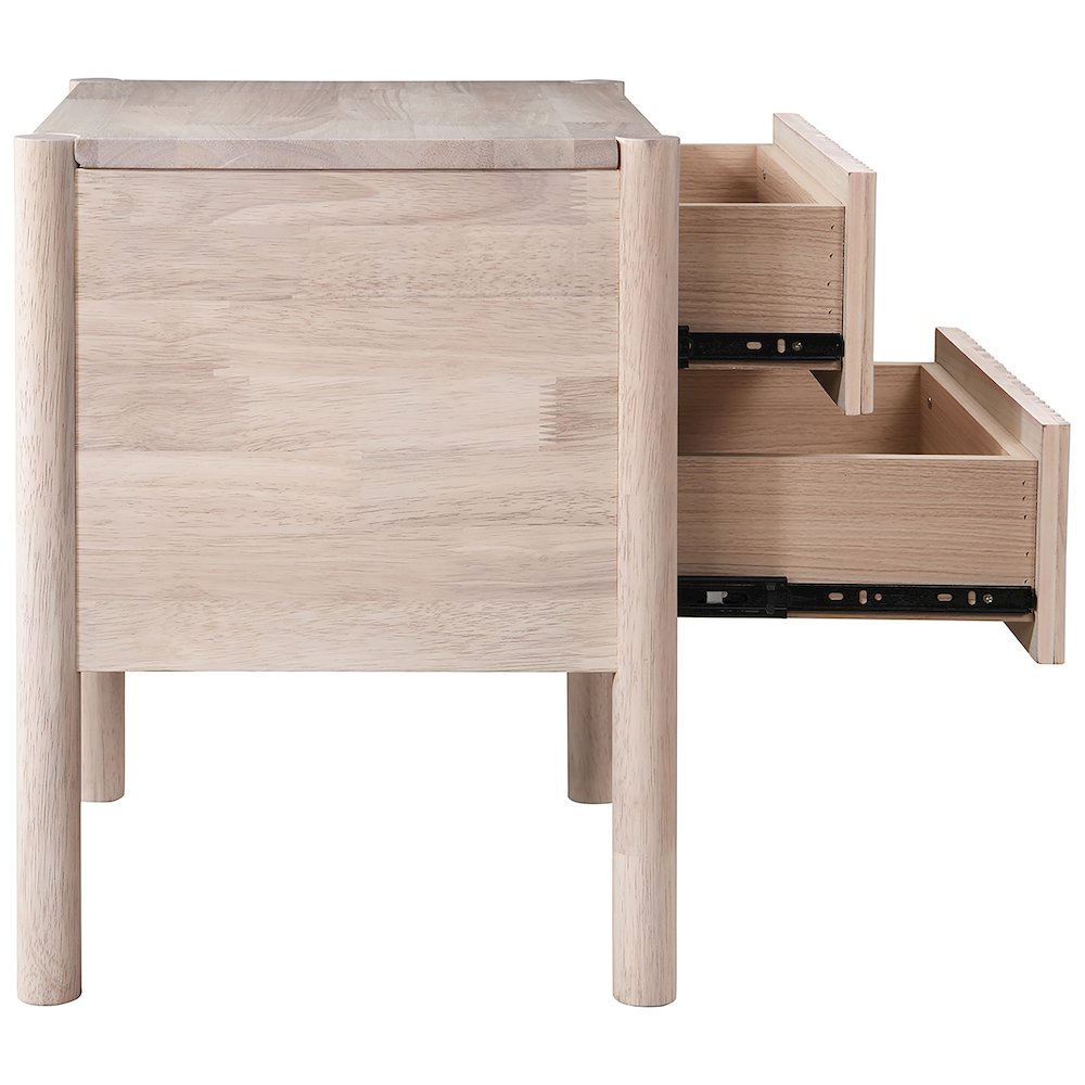 Kivo Natural Solid Wood Nightstand