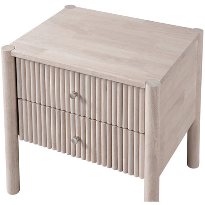 Kivo Natural Solid Wood Nightstand