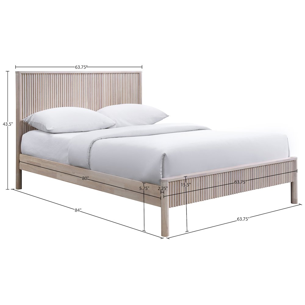 Kivo Natural Solid Wood Queen Bed