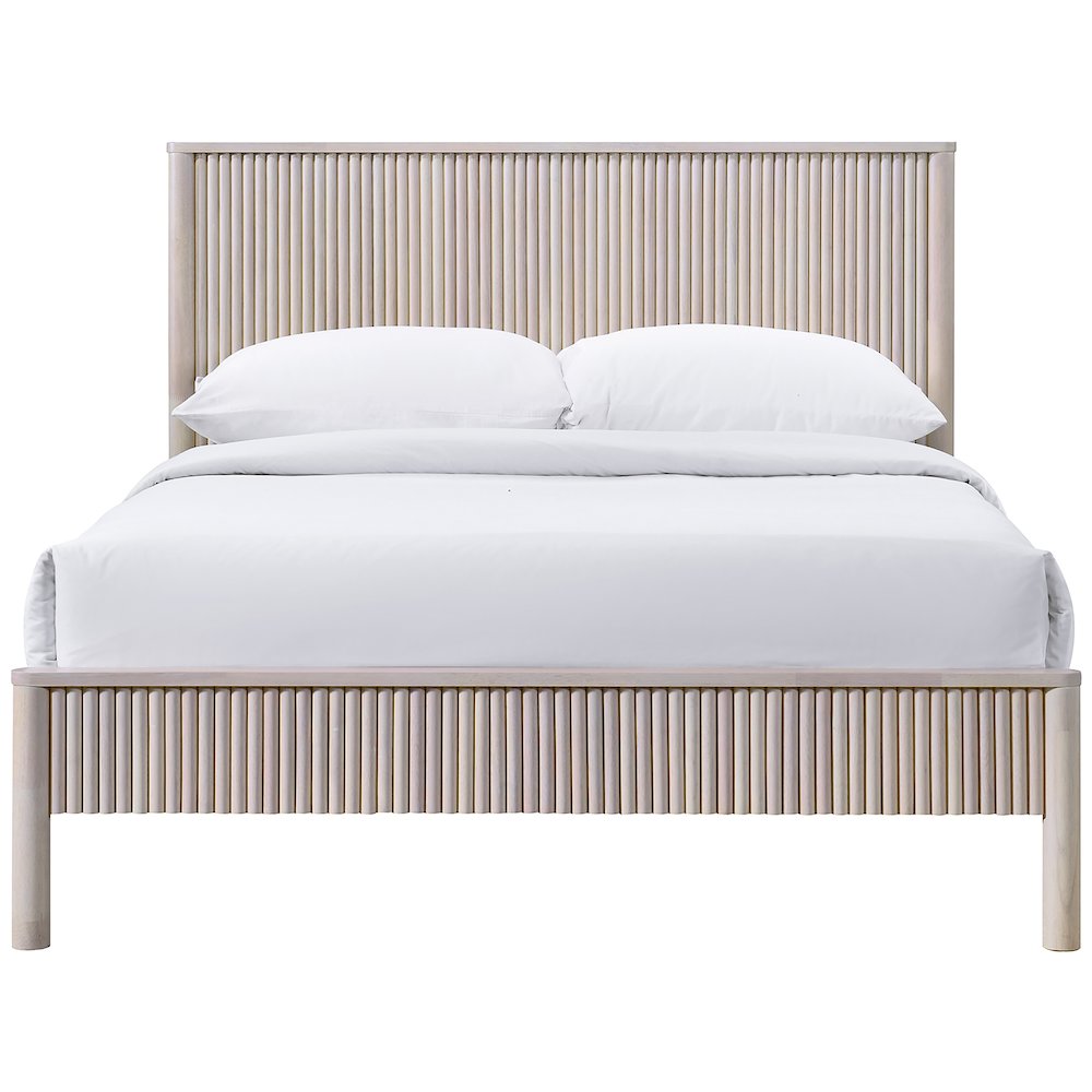 Kivo Natural Solid Wood Queen Bed