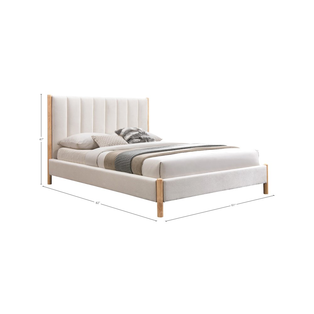 Kona Cream Polyester Fabric Full Bed