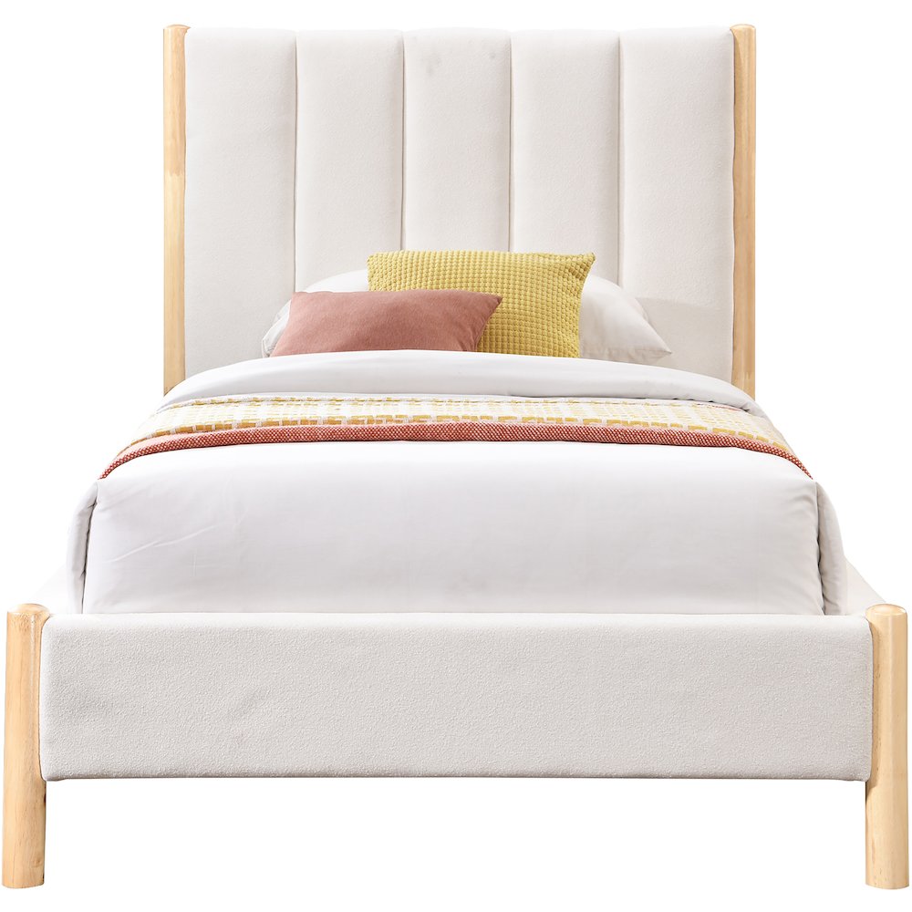 Kona Cream Polyester Fabric Twin Bed
