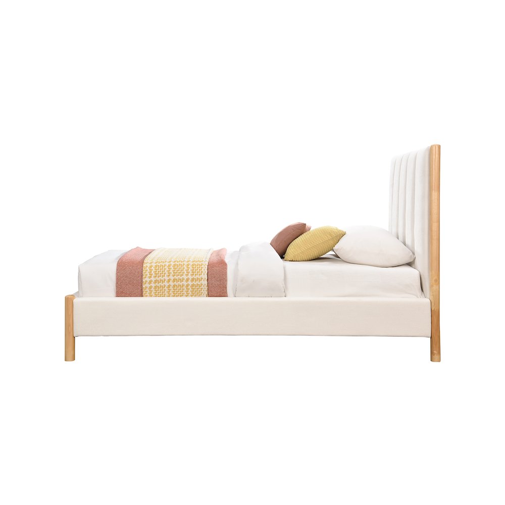 Kona Cream Polyester Fabric Twin Bed