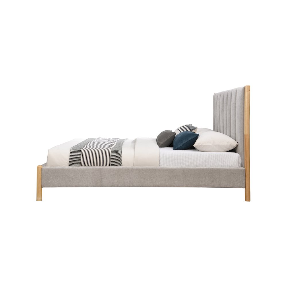 Kona Grey Polyester Fabric Full Bed