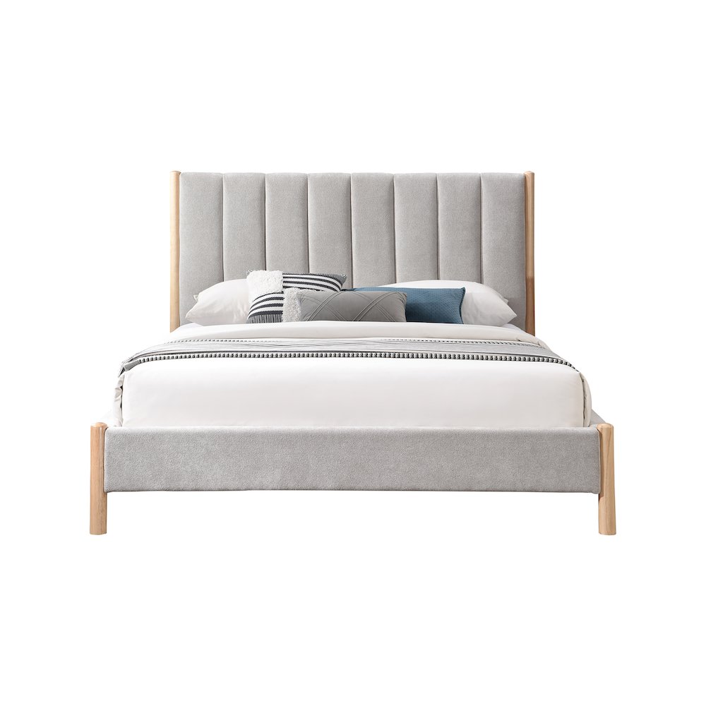 Kona Grey Polyester Fabric King Bed