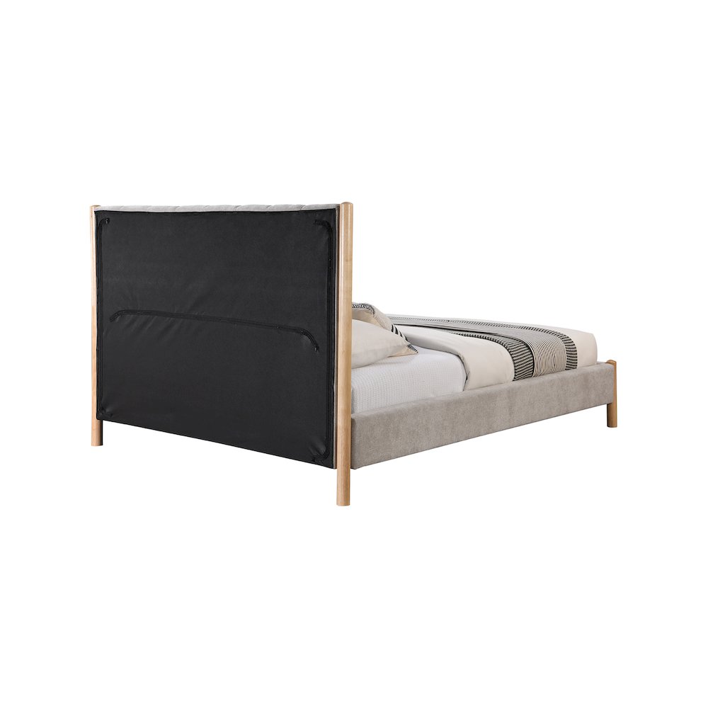 Kona Grey Polyester Fabric King Bed