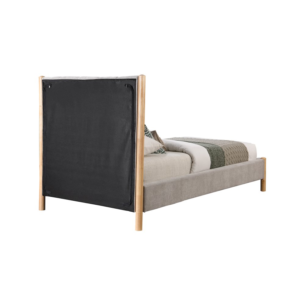 Kona Grey Polyester Fabric Twin Bed