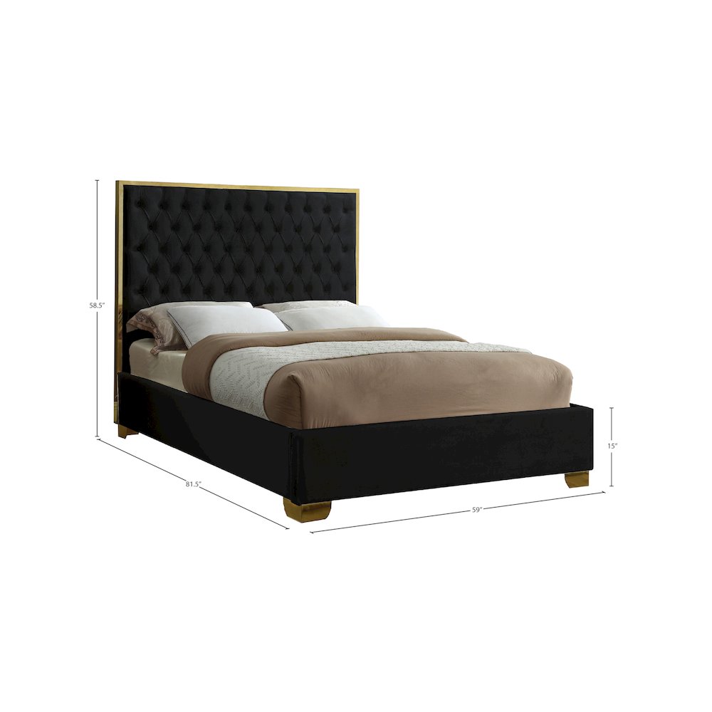 Lana Black Velvet Full Bed