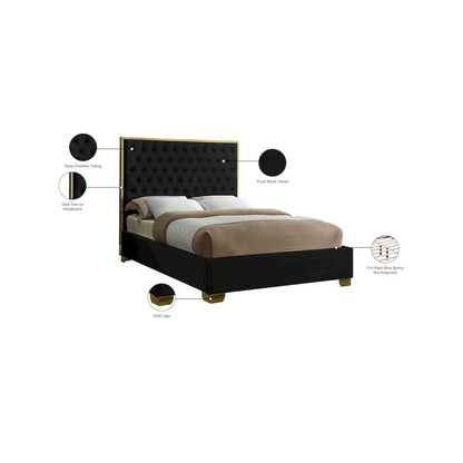 Lana Black Velvet Full Bed