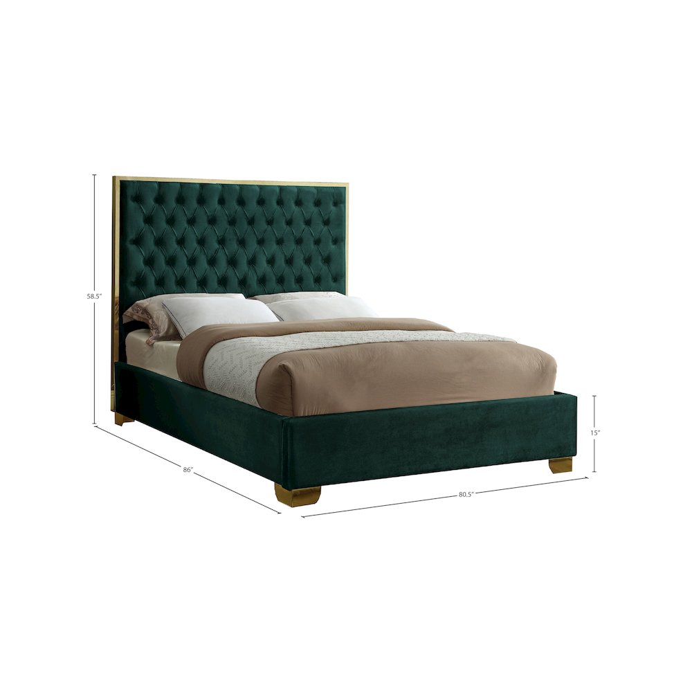 Lana Green Velvet King Bed