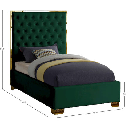 Lana Green Velvet Twin Bed