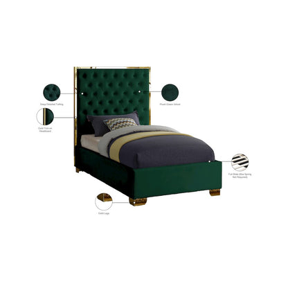 Lana Green Velvet Twin Bed