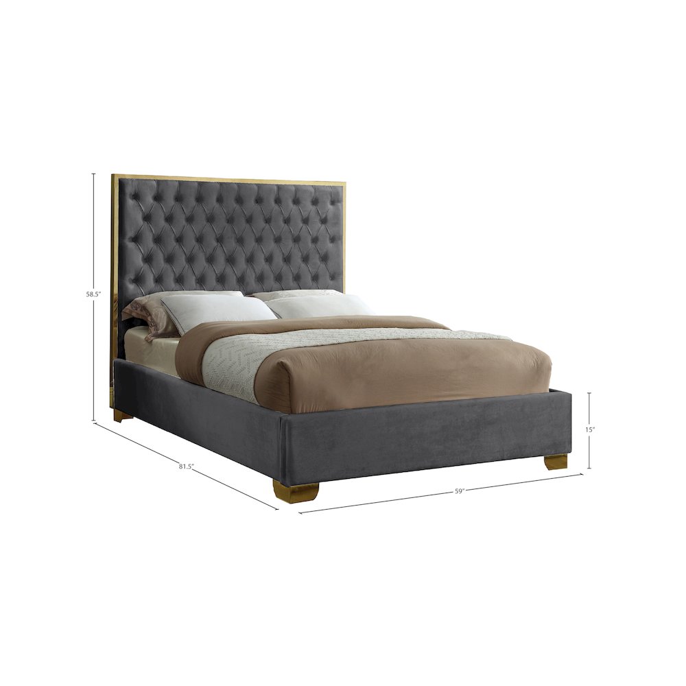 Lana Grey Velvet Full Bed