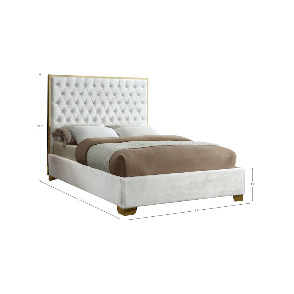Lana White Velvet Full Bed