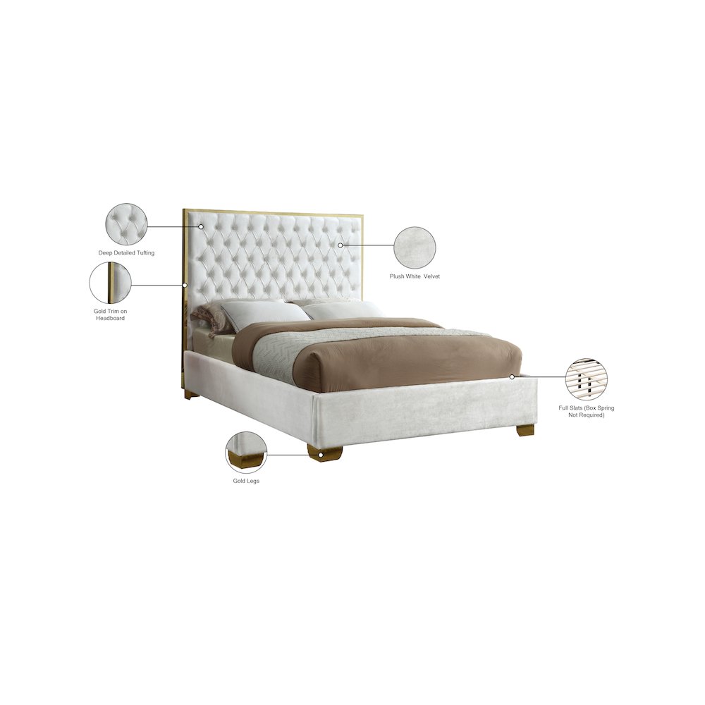 Lana White Velvet Full Bed