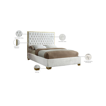 Lana White Velvet Full Bed