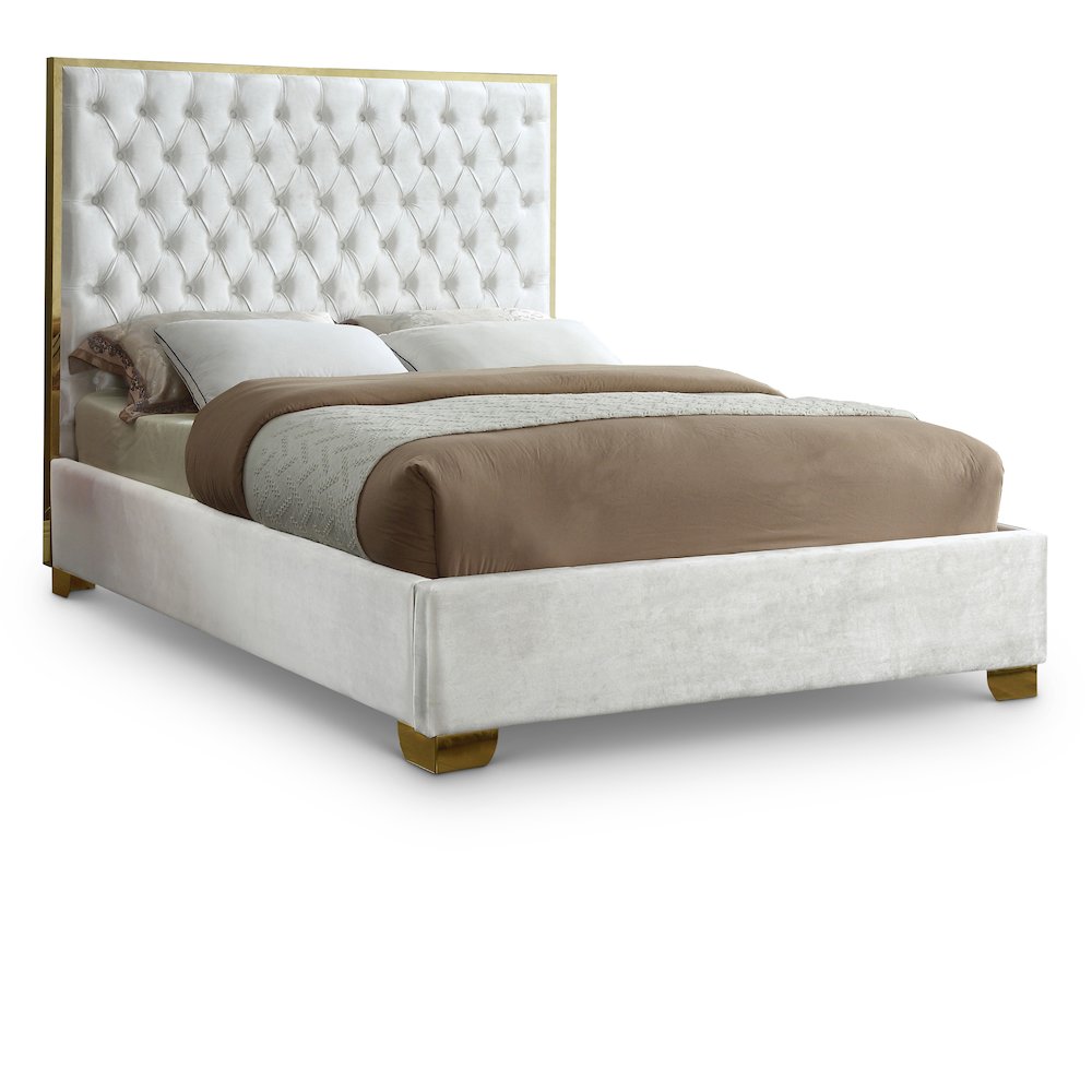 Lana White Velvet Full Bed