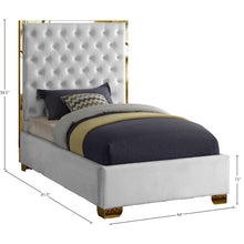 Lana White Velvet Twin Bed