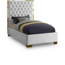 Lana White Velvet Twin Bed