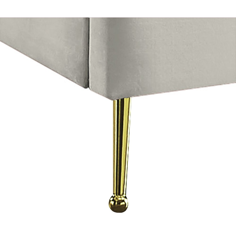 Lily Cream Velvet Queen Bed