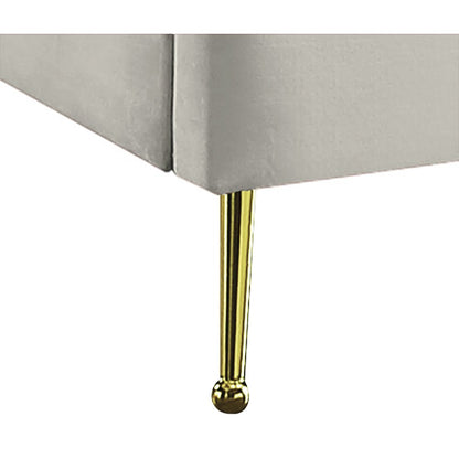 Lily Cream Velvet Queen Bed