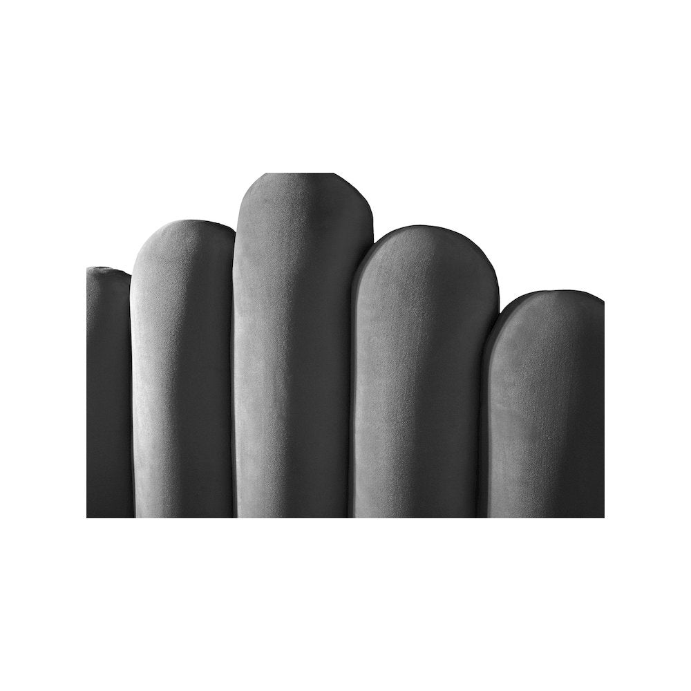 Lily Grey Velvet Full Bed