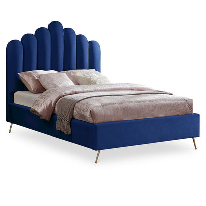 Lily Navy Velvet Full Bed
