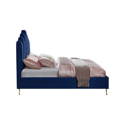 Lily Navy Velvet Full Bed
