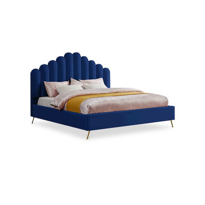 Lily Navy Velvet King Bed