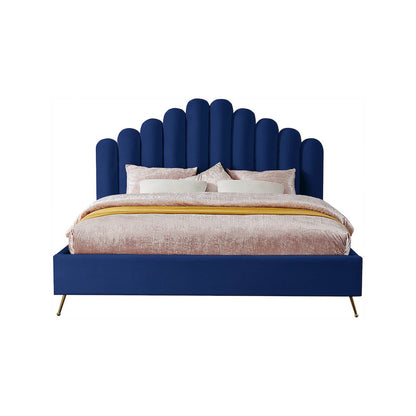 Lily Navy Velvet King Bed