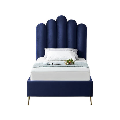 Lily Navy Velvet Twin Bed
